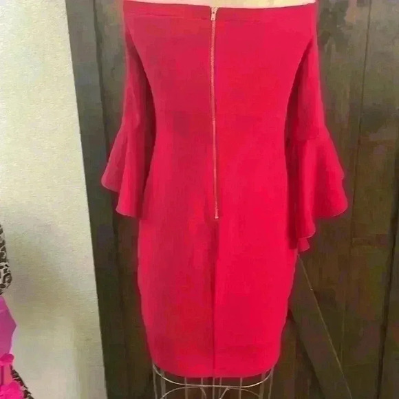 Tweeze Me NWT Off the Shoulder, Bell Sleeve, Fun Dress! Zipper Back Sz 13/14 - Picture 4 of 9